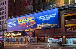 Back To the Future- The Musical at the Winter Garden Theatre, August 2023, night.jpg