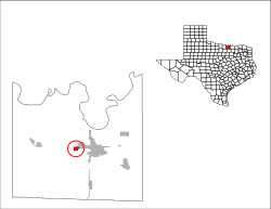 Location within Cooke County