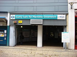 Cutty Sark DLR station entrance