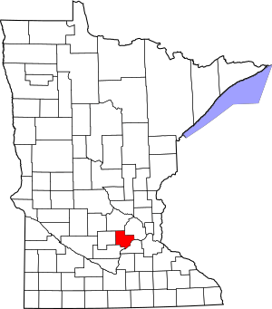 Map of Minnesota highlighting Carver County