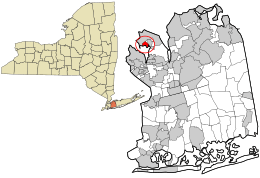 Location in Nassau County and the state of New York