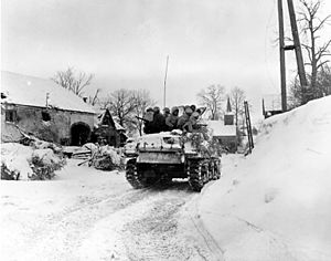 Tank in the town of Schopen, Belgium