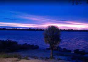 A view of the sunset on the Paraguay River.