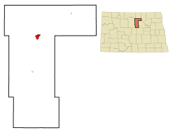 Location of Rugby, North Dakota