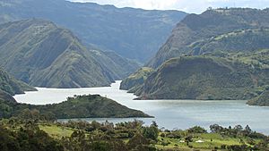 Gama borders the Guavio Reservoir