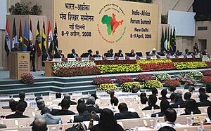 The Prime Minister, Dr. Manmohan Singh addressing the First India-Africa Forum Summit in New Delhi on April 08, 2008