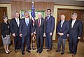 U.S. Secretary of Defense Ash Carter and Senators Joni Ernst, Daniel Sullivan, John McCain, Tom Cotton, Lindsey Graham, and Cory Gardner attending the 2016 International Institute for Strategic Studies Asia Security Summit in Singapore