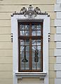 Window of the building with number 24 on Nicolae Iorga street, in Bucharest (Romania)