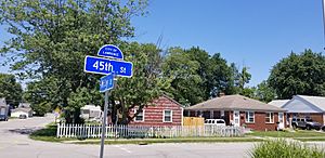 Houses along 45th street in Lawrence