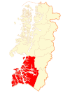 Location of the Tortel commune in the Aisén Region