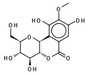 Molecular structure of cuscutine (bergenin)