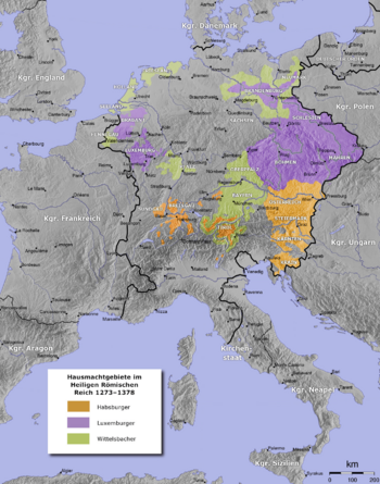The Holy Roman Empire in the mid-14th century