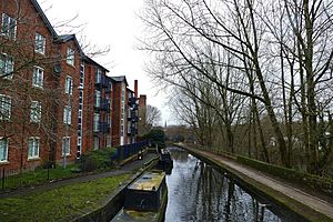 Huddersfield canal seen from the Basin