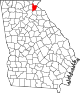 State map highlighting Habersham County