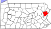 State map highlighting Monroe County