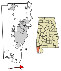 Location in Mobile County, Alabama