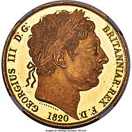 Gold coin showing a man's bust