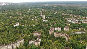 Aerial view of Pripyat