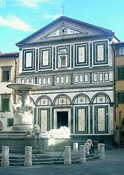 Empoli - La collegiata di S. Andrea e la fontana del Pampaloni