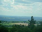 Overlooking the hills, forest, and surrounding area in Finger Lakes National Forest.