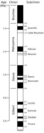 Geomagnetic polarity late Cenozoic