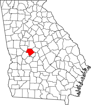 Map of Georgia highlighting Crawford County