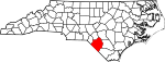 State map highlighting Robeson County