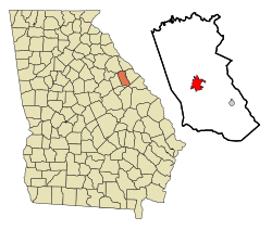 Location in McDuffie County and the state of Georgia