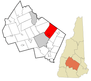 Location in Merrimack County and the state of New Hampshire.