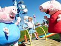 Peppa Pig and George in Peppa Pig World at Paultons Park