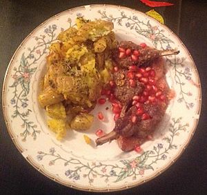 Pomegranate lambchops