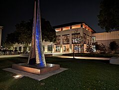 Pomona College Center for Athletics, Recreation, and Wellness entrance at night