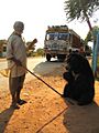 Pushkar-bear and handler