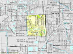 U.S. Census Bureau map showing CDP boundaries