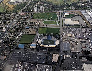 Aerial view of the southern half of Spartan Keyes