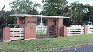 Atherton War Cemetery entrance, 2016