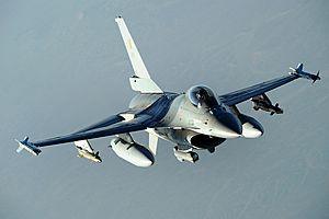 Belgian military F-16 Fighting Falcon conducts a combat patrol over Afghanistan