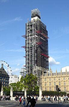 Big Ben Covered in Scaffolding