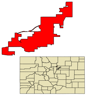 Location of the City and County of Broomfield in Colorado