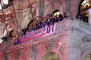 Celebraciones por el ascenso de 2007 del Real Valladolid en la Plaza Mayor