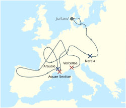 Cimbrians and Teutons invasions