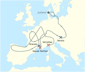 Cimbrians and Teutons invasions