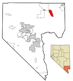 Location of Moapa Valley in Clark County, Nevada