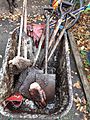 GT Wheelbarrow and tools full of Wet Woodland