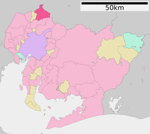 Location of Inuyama in Aichi Prefecture