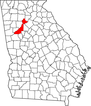 Map of Georgia highlighting Fulton County