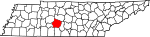 State map highlighting Maury County
