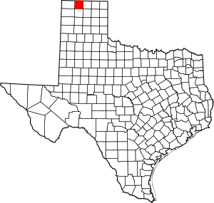 Map of Texas highlighting Sherman County