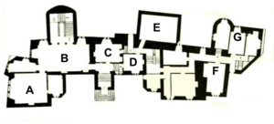 Plan of Dunster Castle, pre-1860s