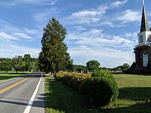 Mount Olivet Church and cemetery along Winchester Grade Road through Stotlers Crossroads